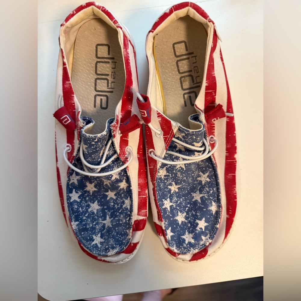 WEN Red and Blue Moccasins Casual Slip-On Shoes